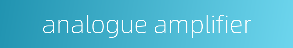 analogue amplifier的同义词
