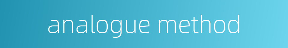 analogue method的同义词