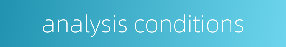 analysis conditions的同义词