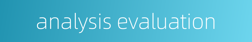 analysis evaluation的同义词