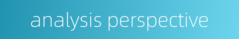 analysis perspective的同义词