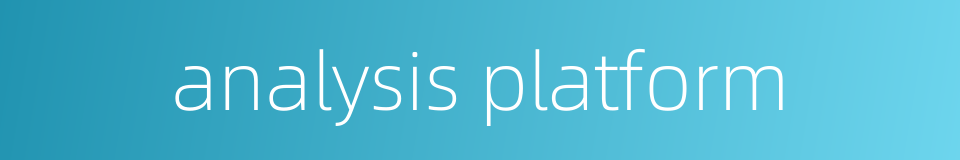 analysis platform的同义词