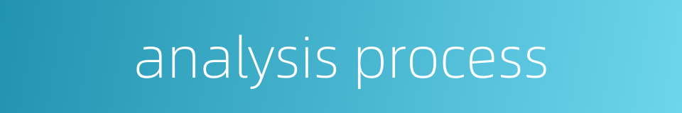 analysis process的同义词