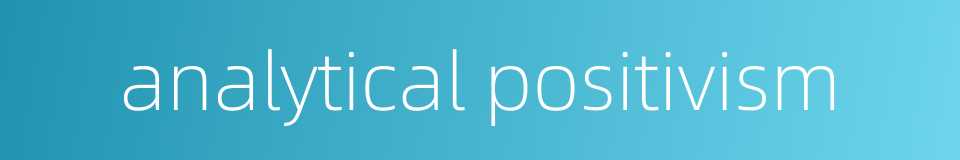 analytical positivism的同义词