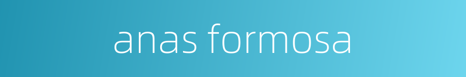 anas formosa的同义词