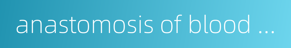 anastomosis of blood vessel的同义词