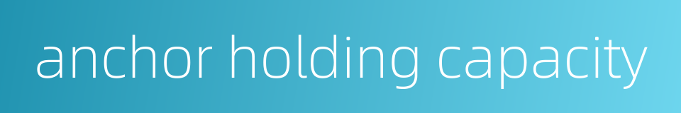 anchor holding capacity的同义词
