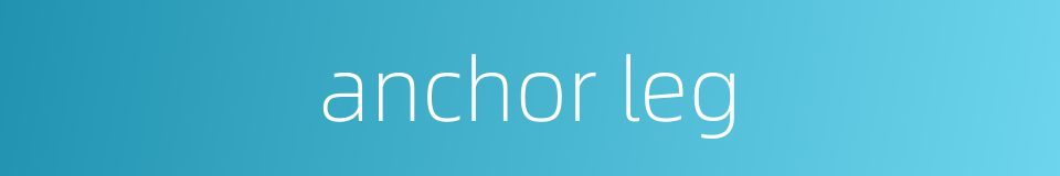 anchor leg的同义词