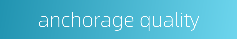 anchorage quality的同义词