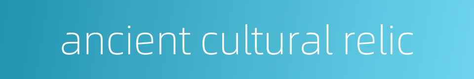 ancient cultural relic的同义词