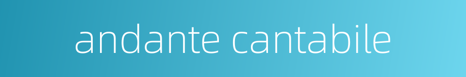 andante cantabile的同义词