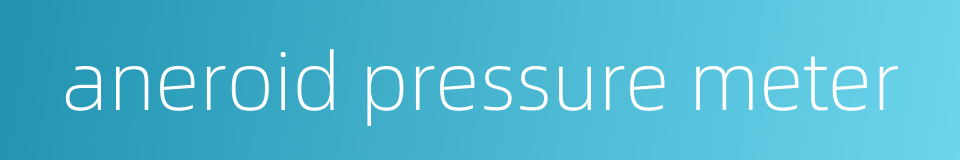 aneroid pressure meter的同义词
