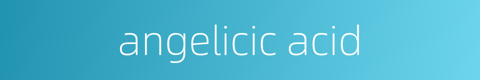 angelicic acid的同义词
