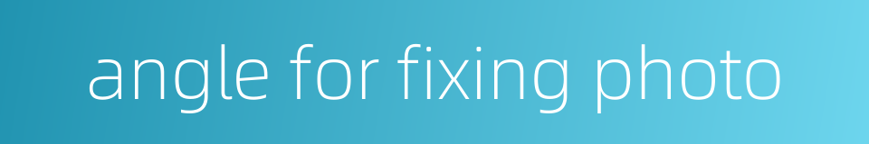 angle for fixing photo的同义词