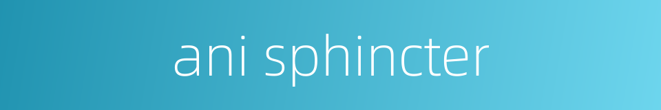 ani sphincter的同义词