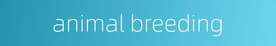 animal breeding的同义词