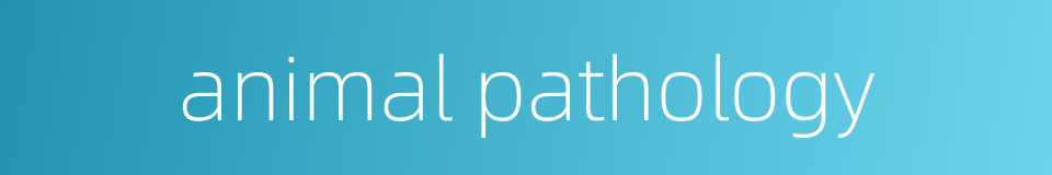 animal pathology的同义词