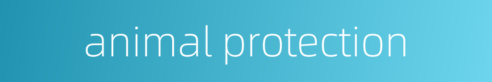 animal protection的同义词