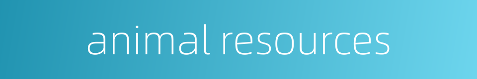 animal resources的同义词