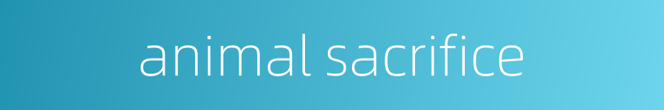 animal sacrifice的同义词
