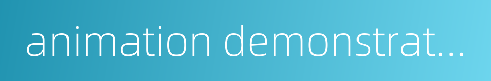animation demonstration的同义词