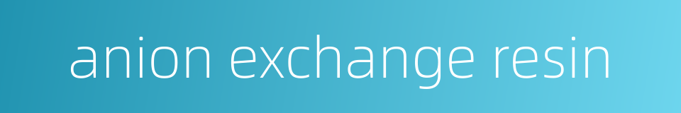 anion exchange resin的同义词
