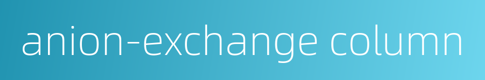 anion-exchange column的同义词