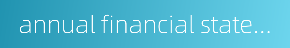 annual financial statement audit的同义词