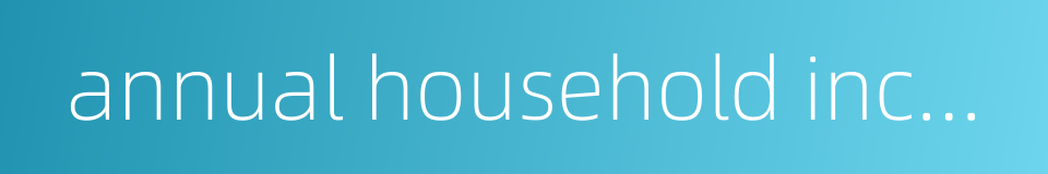 annual household income的同义词