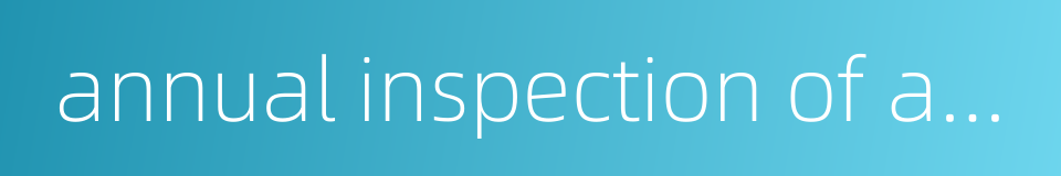 annual inspection of automobile的同义词