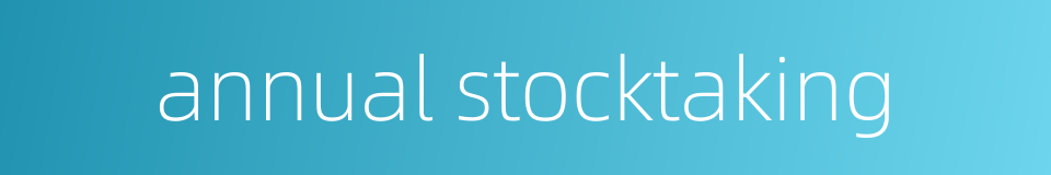 annual stocktaking的同义词