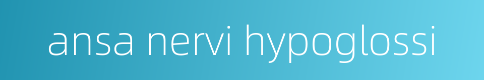 ansa nervi hypoglossi的同义词