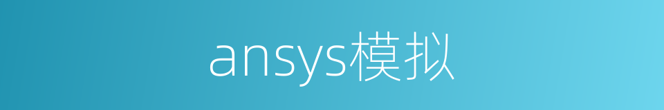 ansys模拟的同义词