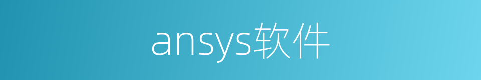ansys软件的同义词