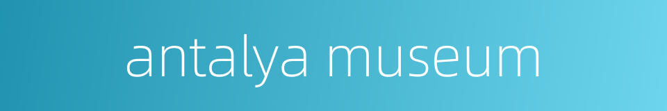 antalya museum的同义词