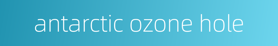 antarctic ozone hole的同义词