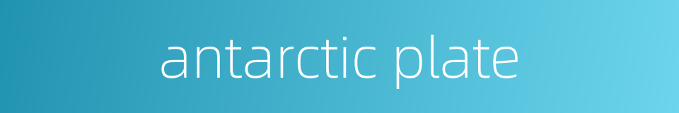 antarctic plate的同义词
