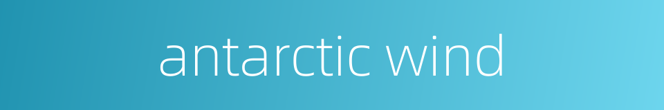 antarctic wind的同义词