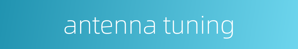 antenna tuning的同义词