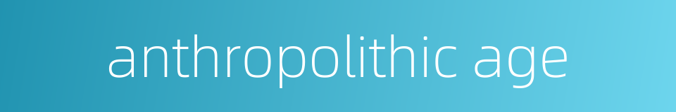 anthropolithic age的同义词