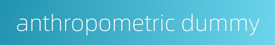 anthropometric dummy的同义词