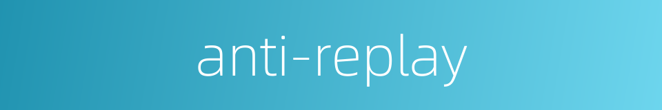 anti-replay的同义词