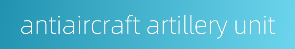 antiaircraft artillery unit的同义词