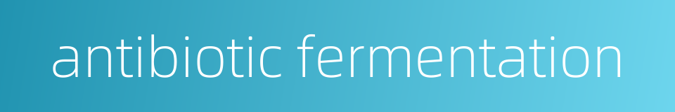 antibiotic fermentation的同义词