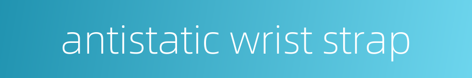 antistatic wrist strap的同义词