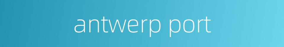 antwerp port的同义词