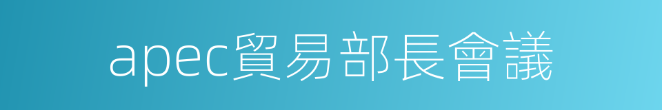 apec貿易部長會議的同義詞