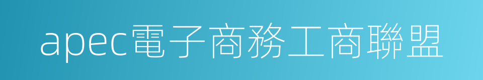 apec電子商務工商聯盟的同義詞