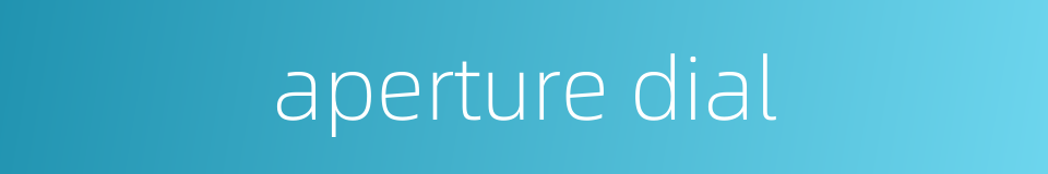 aperture dial的同义词