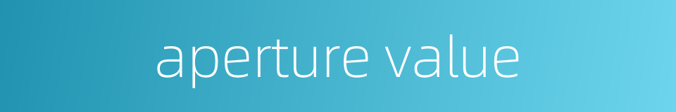 aperture value的同义词